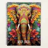 独自のフローラジャングル象を作成 プランナー手帳 (正面)