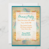 独自のフローラディナーパーティの招待状の作成 招待状 (正面)