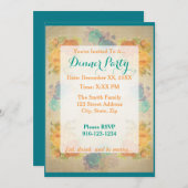 独自のフローラディナーパーティの招待状の作成 招待状 (正面/裏面)