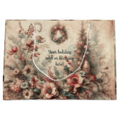 独自のフローラビクトリアンクリスマスリースの作成 ラージペーパーバッグ (正面)