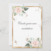 独自のフローラピンク金ゴールドスクリプトの結婚作成 招待状 (正面)