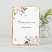 独自のフローラピンク金ゴールドスクリプトの結婚作成 招待状 (スタンド正面)