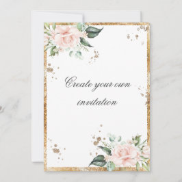 独自のフローラピンク金ゴールドスクリプトの結婚作成 招待状