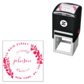 独自のフローララウンドモダン差出人住所の作成 セルフインキングスタンプ (インサイチュ)