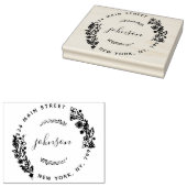 独自のフローララウンドモダン差出人住所の作成 ラバースタンプ (押印)