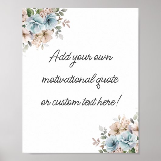 独自のフローラ水カラー引用文ポスターの作成 ポスター (正面)