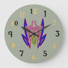 独自のフローラ表高品質示色を作成 ラージ壁時計