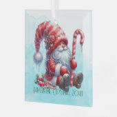 独自のフワフワのペパーミントクリスマス格言の作成 ガラスオーナメント (正面左)