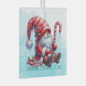 独自のフワフワのペパーミントクリスマス格言の作成 ガラスオーナメント (正面右)