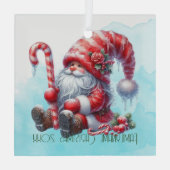 独自のフワフワのペパーミントクリスマス格言の作成 ガラスオーナメント (裏面)