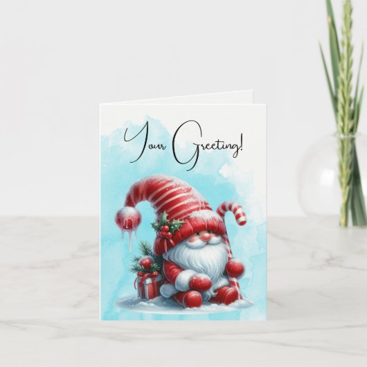 独自のフワフワのペパーミントクリスマス格言の作成 シーズンカード (正面)