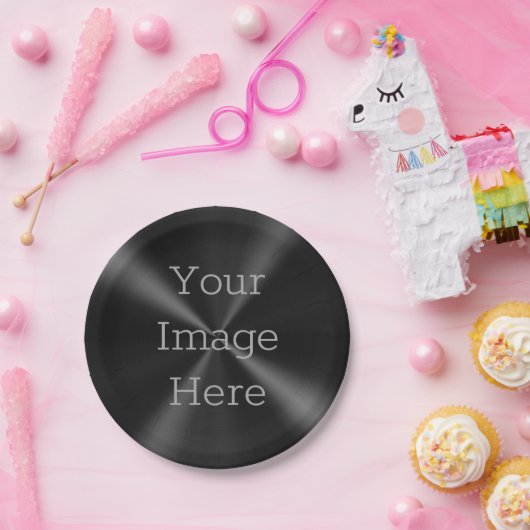 独自のブラシ付きラジアルジェットブラックメタルを作成する ペーパープレート (パーティー)