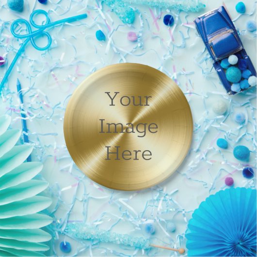 独自のブラシ付きラジアル14k金ゴールドメタルを作成 ペーパープレート (パーティー)