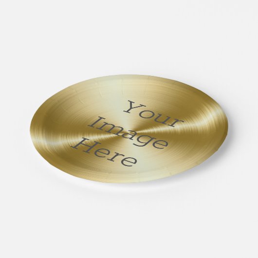 独自のブラシ付きラジアル14k金ゴールドメタルを作成 ペーパープレート (アングル)