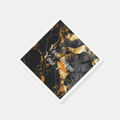 独自のブラックと金ゴールドの空白の作成 スタンダードカクテルナプキン (角)