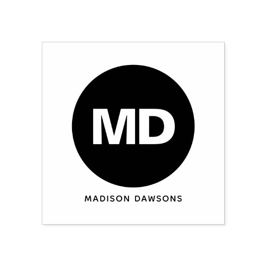 独自のブラックサークルモノグラムはっきりしたカスタム作成 ラバースタンプ (インプリント)