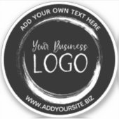 独自のブラックビジネスロゴのサークルを作成する シール (正面)