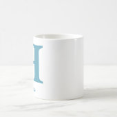 独自のブルーカスタムミニマルフローラのマグカップを作成 コーヒーマグカップ (中央)