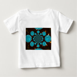 独自のブルーライトを作成万華鏡のように千変万化するパターンアートデザイン ベビーTシャツ