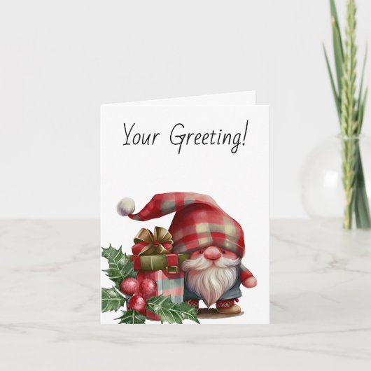 独自のプレイドクリスマス格言の作成 シーズンカード (正面)