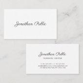 独自のプレーンホワイトモダンデザイントレンディーの作成 名刺 (正面/裏面)