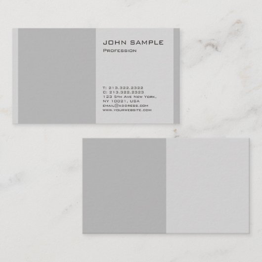 独自のプレーンモダンプロフェッショナルグレーの作成 名刺 (正面/裏面)