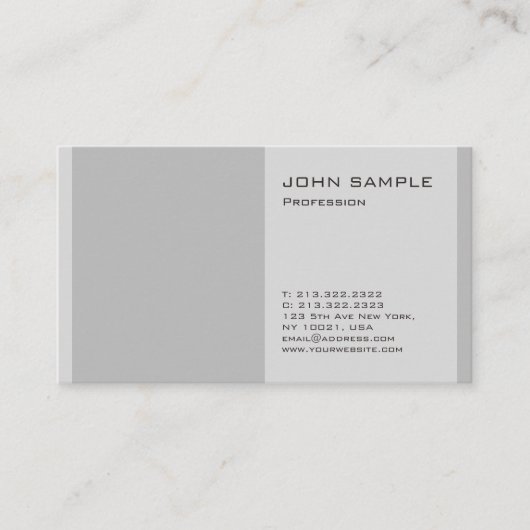 独自のプレーンモダンプロフェッショナルグレーの作成 名刺 (正面)