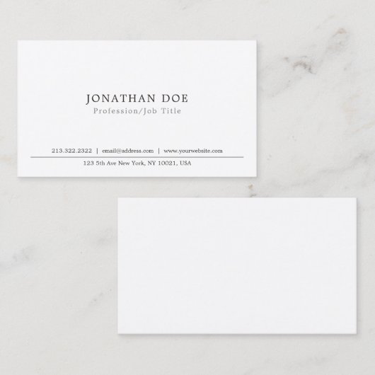 独自のプロフェッショナルをクラシック作成エレガントお洒落 名刺 (正面/裏面)