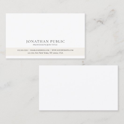 独自のプロフェッショナルをクリーンクラシックに作エレガント成 名刺 (正面/裏面)