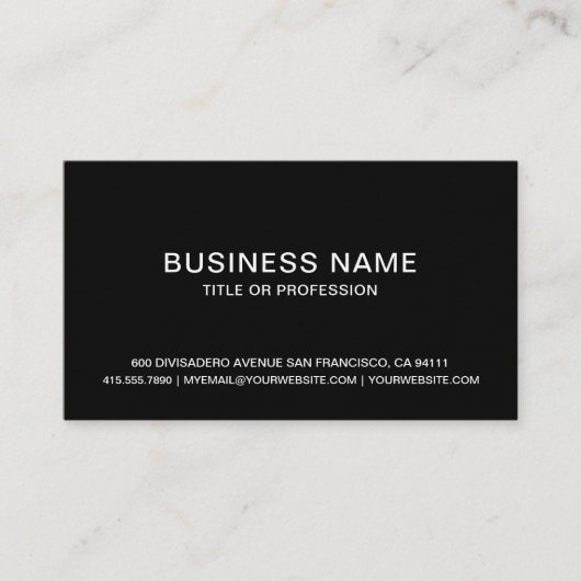 独自のプロフェッショナルブラックをシンプル作成 名刺 (正面)