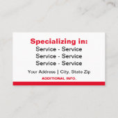 独自のプロフェッショナル名刺の作成 名刺 (裏面)