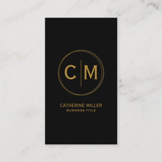 独自のプロフェッショナル、金ゴールド、および黒を作成 名刺 (正面)