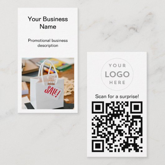 独自のプロモーションQRコードフォトロゴの作成 名刺 (正面/裏面)