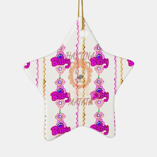 独自のベビーおもしろいライオンCubを作成文字デザイン セラミックオーナメント (右)