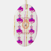 独自のベビーおもしろいライオンCubを作成文字デザイン セラミックオーナメント (右)