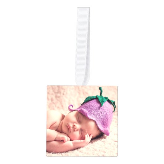 独自のベビーのカスタム作成フォトキューブオーナメント キューブオーナメント (正面)