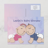 独自のベビーシャワーデザインの作成 インビテーションポストカード (正面/裏面)