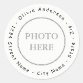 独自のベビーシャワー差出人住所ラベルの作成 ラウンドシール (正面)