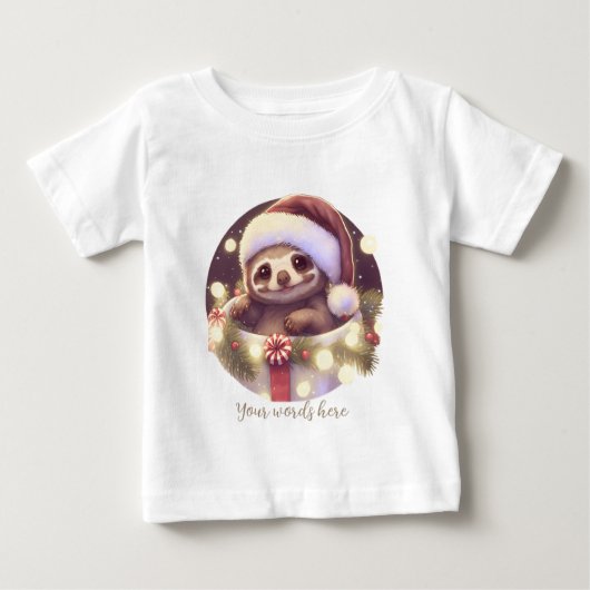 独自のベビースロッスサンタを作成 ベビーTシャツ (正面)