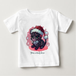 独自のベビーブラックパンサーサンタを作成 ベビーTシャツ