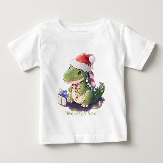 独自のベビーCrocodile Santaを作成 ベビーTシャツ (正面)