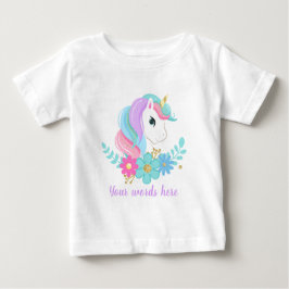 独自のベビーUnicornの頭と花を作成 ベビーTシャツ