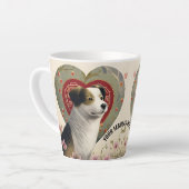 独自のペットパーソナライズされたフォトカスタム文字の作成 カフェラテマグ (左アングル)