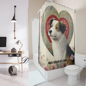 独自のペットパーソナライズされたフォトカスタム文字の作成 シャワーカーテン