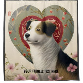 独自のペットパーソナライズされたフォトカスタム文字の作成 シャワーカーテン (正面)