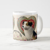 独自のペットパーソナライズされたフォトカスタム文字の作成 ジャンボコーヒーマグカップ (正面右)