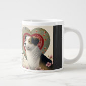 独自のペットパーソナライズされたフォトカスタム文字の作成 ジャンボコーヒーマグカップ (右)