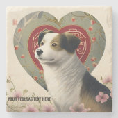 独自のペットパーソナライズされたフォトカスタム文字の作成 ストーンコースター (正面)