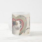 独自のペットパーソナライズされたフォトカスタム文字の作成 フロストグラスマグカップ (正面左)