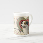 独自のペットパーソナライズされたフォトカスタム文字の作成 ボーンチャイナマグカップ (正面右)